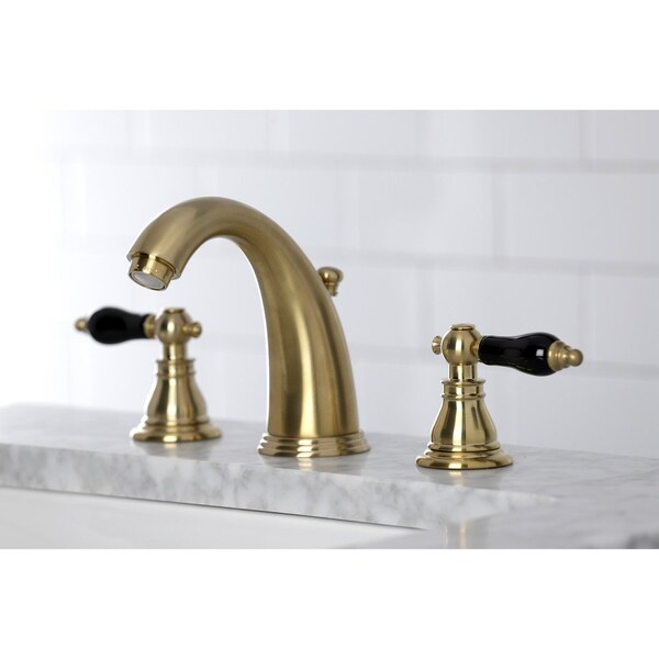 KB987AKLSB Duchess Widespread Bathroom Faucet W/ Plastic Pop-Up, Brass